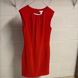 H&M Red Sleeveless Sheath Mini Dress